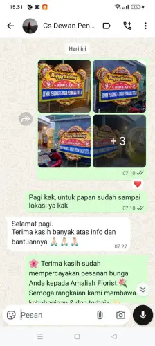 Testimonial Papan Bunga Pernikahan sumedang